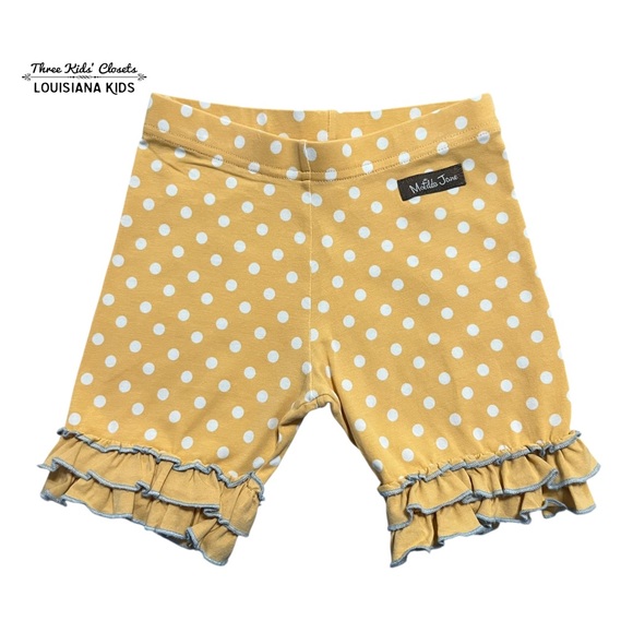 Matilda Jane Other - Matilda Jane 6Y School Bus Shorties Yellow Polka Dot Ruffle Shorts
